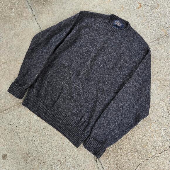 Vtg PENDLETON WOOLEN MILLS Earthtone Outdoors Washable Wool Sweater Med Flaws - Picture 2 of 7